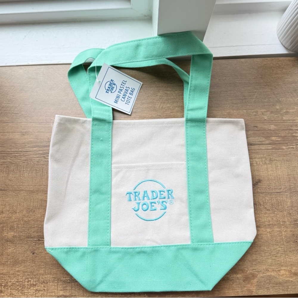 Mint Green and Cream Tote Bag
